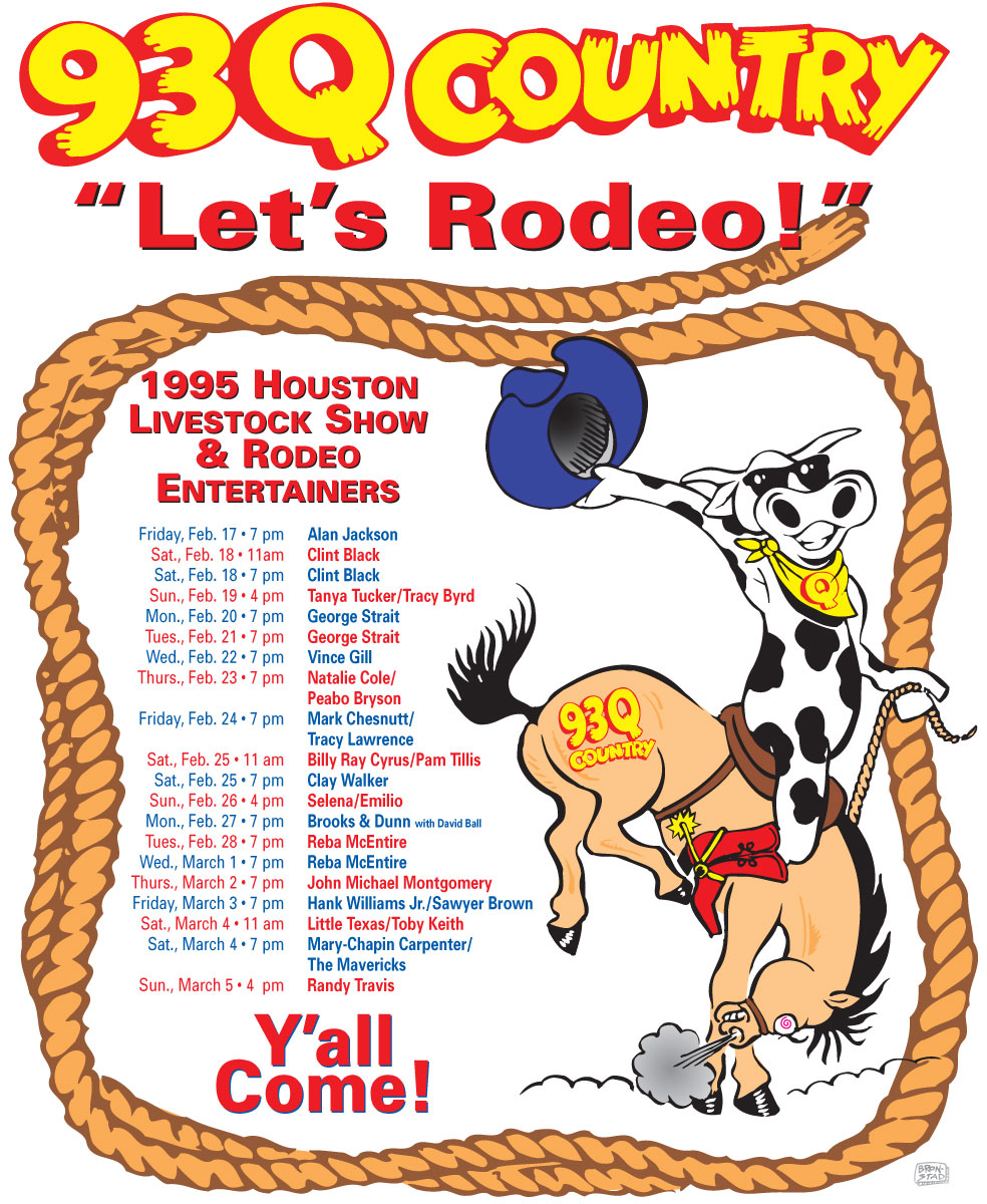 93Q radio station rodeo promotional advertisement