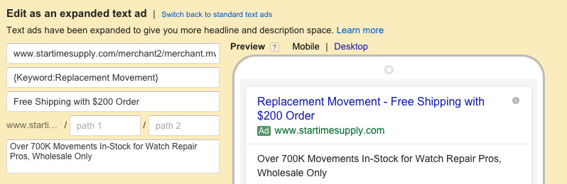 Google Ads campaign dashboard showing click-through performance