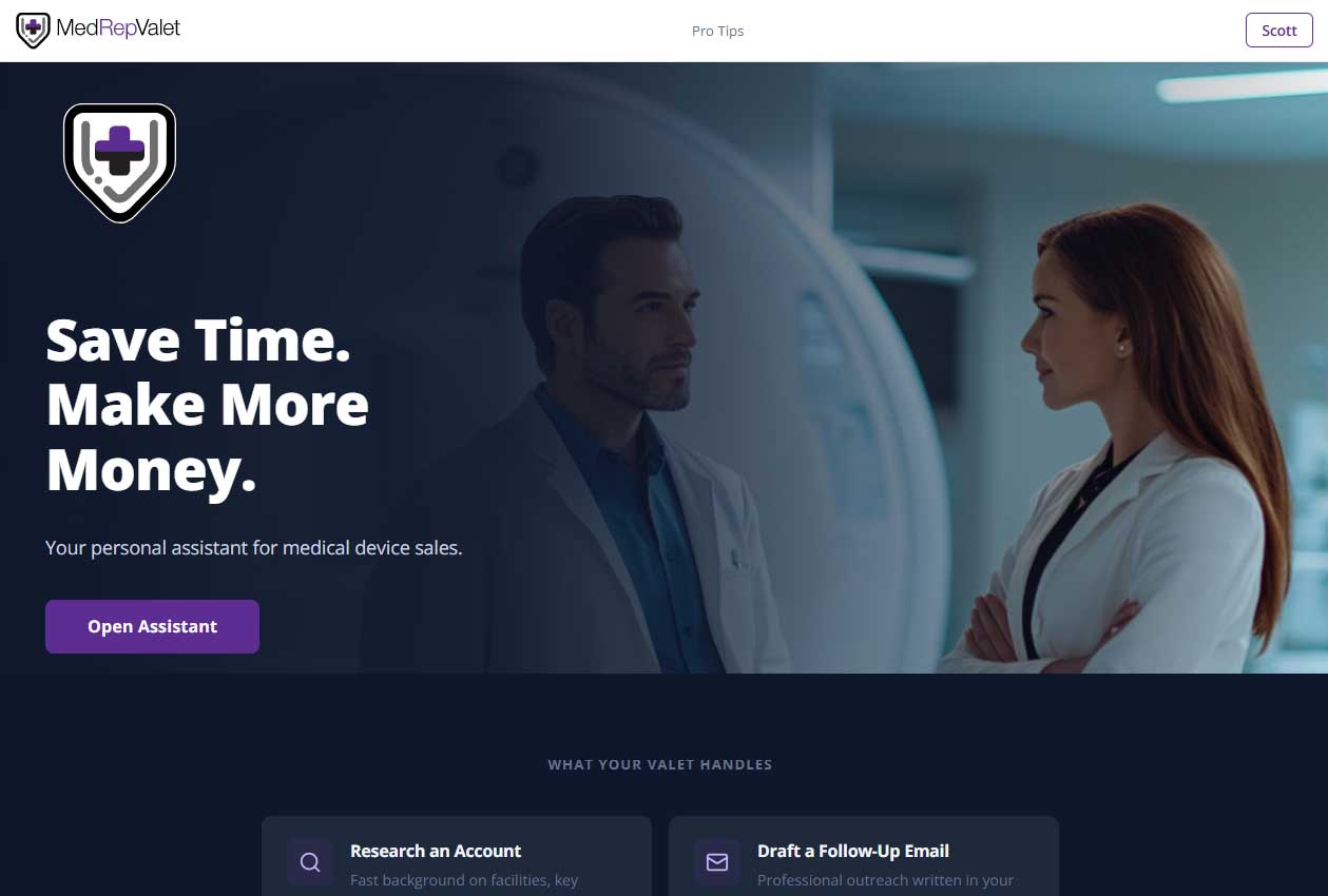 MedRepValet medical sales rep scheduling platform