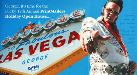 Las Vegas themed direct mail open house invitation exterior