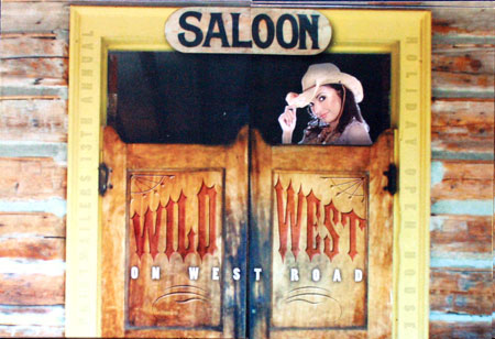 Wild West themed corporate event invitation front panel